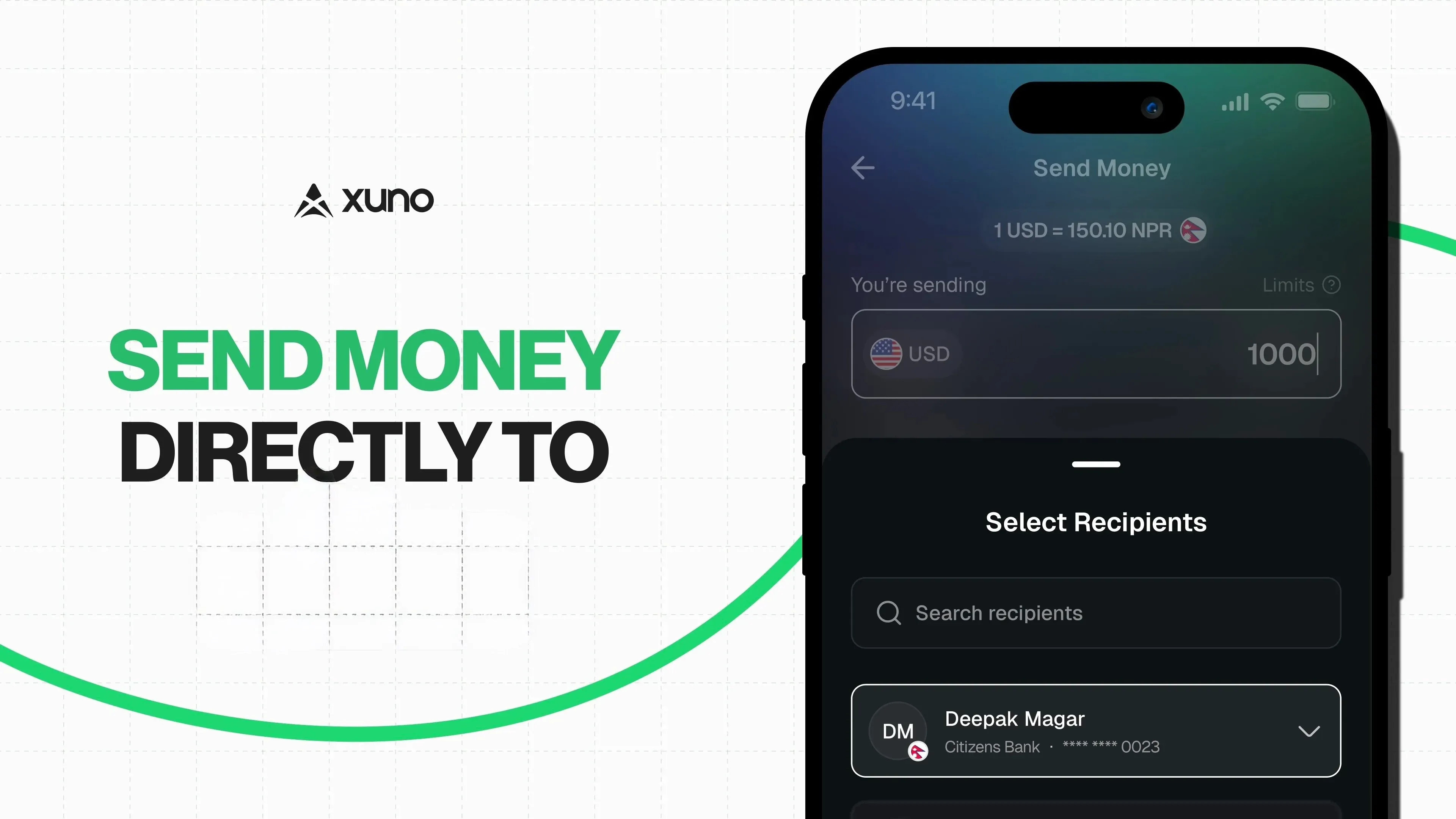 How to send money from the USA to Standard Chartered Bank in Nepal with Xuno